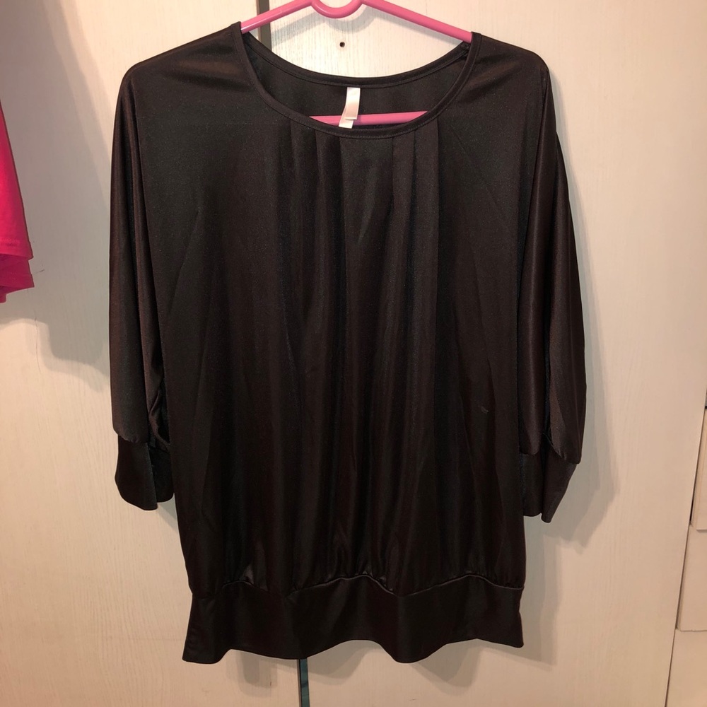 Black silky shirt